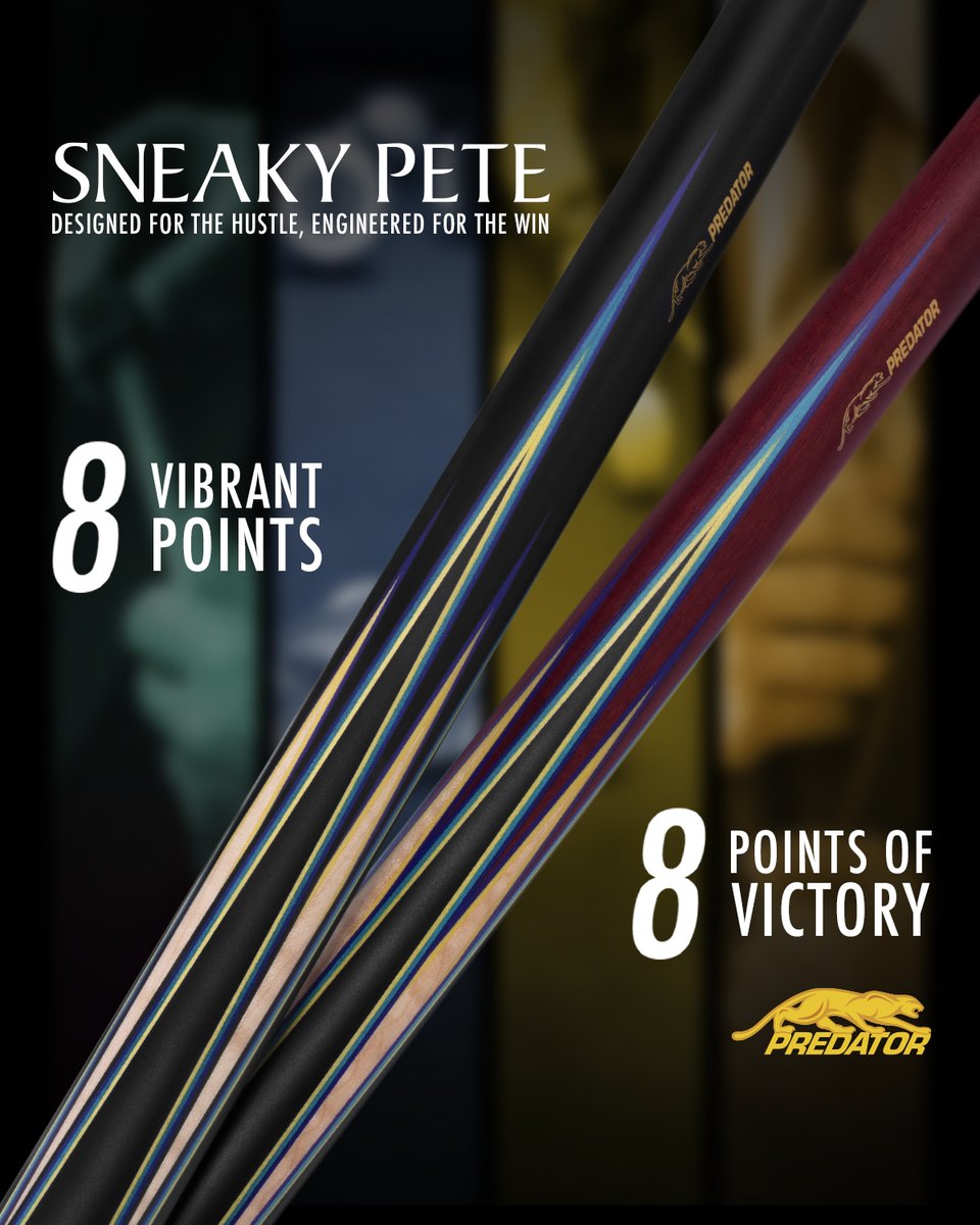 PredatorCues's tweet image. Working the table to win big? Our Sneaky Pete Pool Cues were designed to push fortune in your favor with performance so smooth, it's almost criminal.😎
Engineered for the Win: predatorcues.me/3LCGRlE
#WoodenCues #WoodPoolCues #PoolCue #PredatorCues