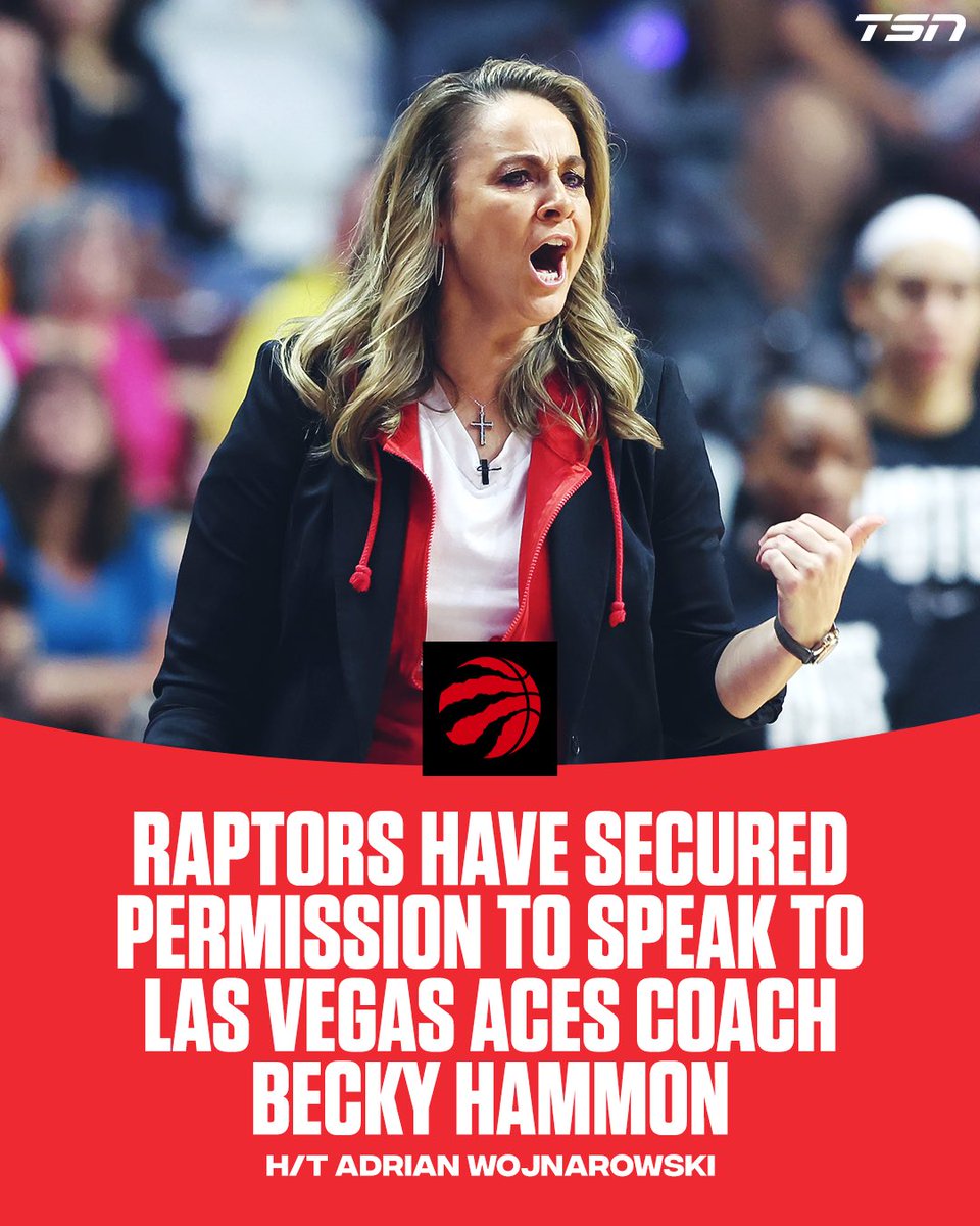 TSN_Sports's tweet image. Former Spurs assistant and WNBA Coach of the Year Becky Hammon is reportedly included in the initial wave of Raptors head coaching candidates.

Per @wojespn