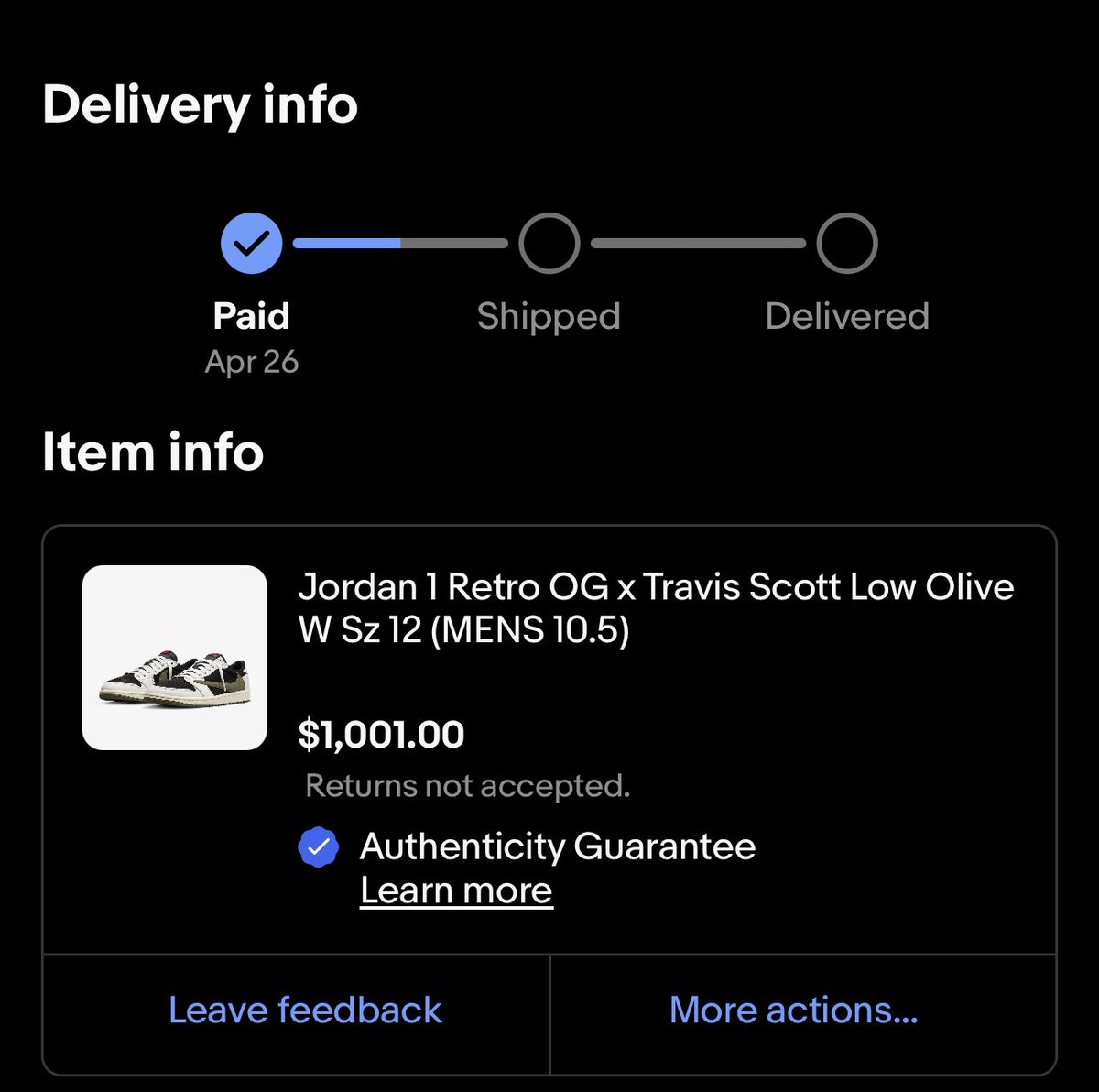 gibsonmj20's tweet photo. @ebaysneakers Now we wait https://t.co/NCHmOfcJzR