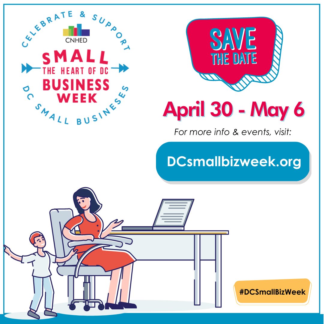 TheCoalition_DC's tweet image. #DCSmallBizWeek officially starts on Sunday and spans April 30th - May 6, 2023, but we will be promoting and sharing events for the entire month of May! To see what&apos;s in store for the weeks to come, visit our website for the full event calendar! buff.ly/3oPdiEE