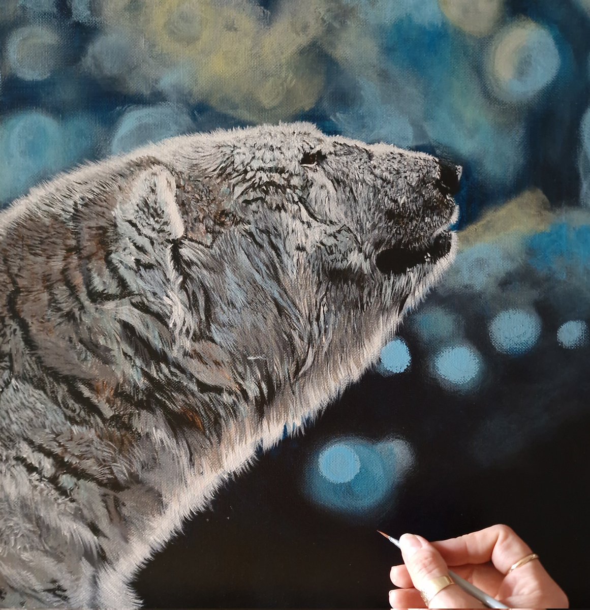 Work in progress...After whole Day of painting without break,  I've got based layers 😂 now can make top ones...acrylic on canvas wish you all beautiful weekend!
#acrylicpainting #acrylics #polarbearart #mypainting #wildlifepainting #wipart #wippainting