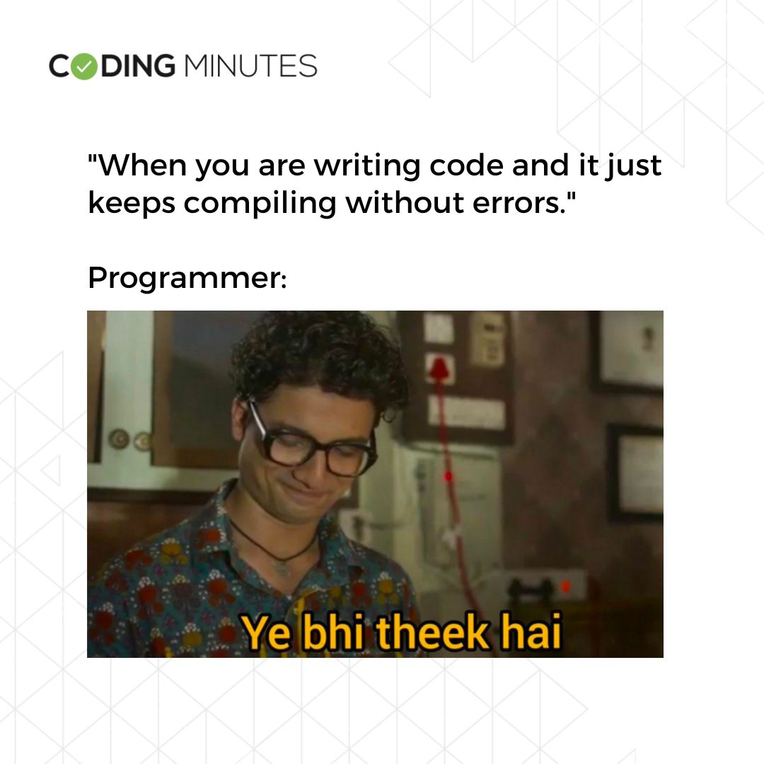 MinutesCoding's tweet image. Bs #code work krna chahiye 🙃

#CodingMinutes #college #coding #memes