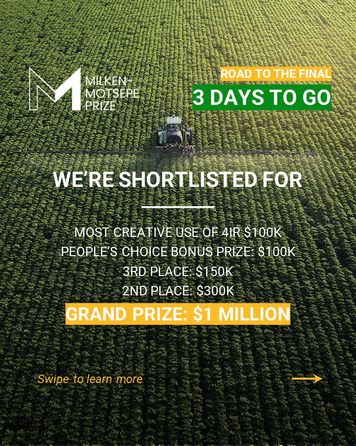 kurongakurima's tweet photo. We have been selected to win one of the 5 #MilkenMotsepe Prizes, of which the #GrandPrize is: $1 M

🏆3 DAYS TO GO

We are contributing to the #AgriTech space in Africa.

#choosekuronga #kuronga #milkenmotsepeprize #peopleschoiceaward #miglobal #investinkuronga #ai #agriculture https://t.co/4HN9UN3LdL