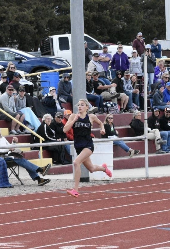 SVEagles's tweet photo. Congratulations to sophomore Adi Hunt, who yesterday at the RPAC track meet, broke the school record in the 400m dash.  Adi's time of 1:00.41 breaks the previous record of 1:00.8 held by Erin Powell in 2000.  Way to go Adi!! https://t.co/9QsGBl2AQV