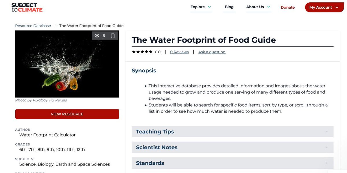 Water Footprint Calculator (@watercalcorg) on Twitter photo Have you checked out <a href="/subjecttoclimat/">SubjectToClimate</a>, the climate and environmental education clearinghouse?
We've partnered up to share some of our educational resources so that #teachers can utilize our content as well as great content from other organizations.
subjecttoclimate.org/search?resourc… Have you checked out <a href="/subjecttoclimat/">SubjectToClimate</a>, the climate and environmental education clearinghouse?
We've partnered up to share some of our educational resources so that #teachers can utilize our content as well as great content from other organizations.
subjecttoclimate.org/search?resourc…
