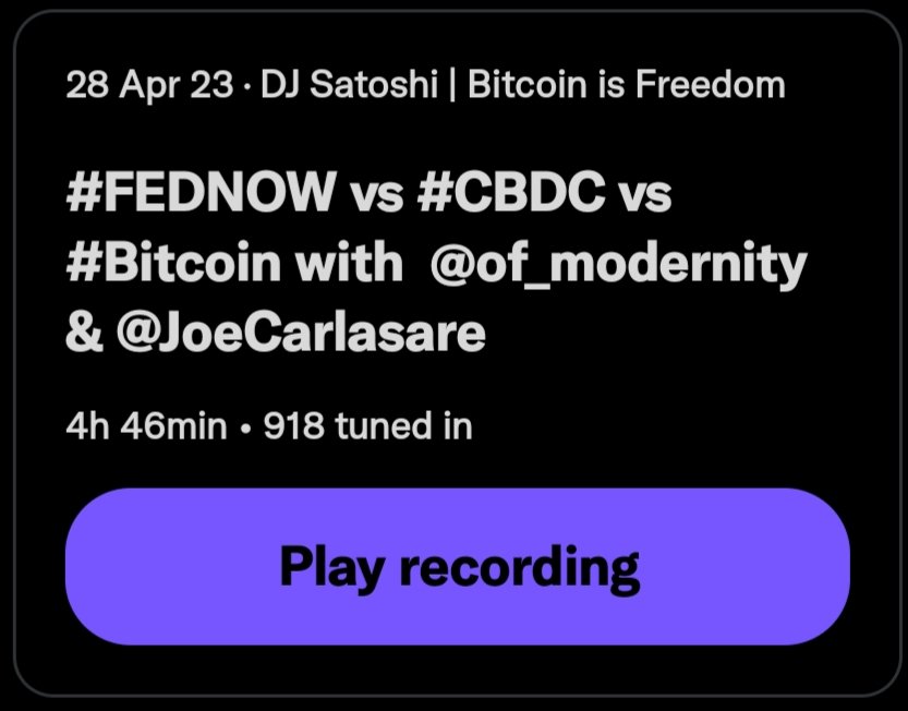 Set a reminder for my upcoming Space! x.com/i/spaces/1lPKq…

Bitcoin  vs Fiat vs CBDC