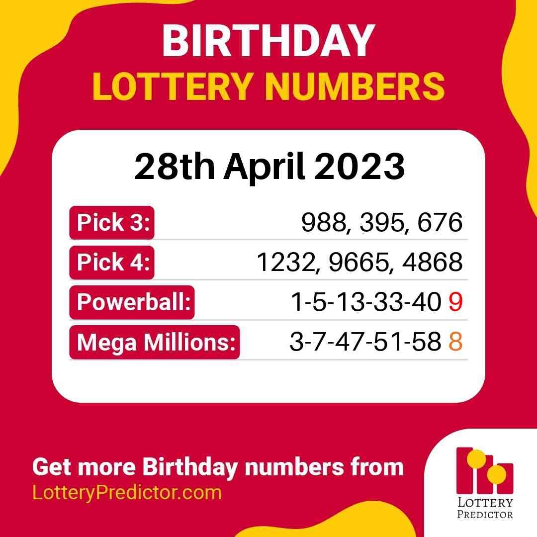 Birthday lottery numbers for Friday, 28th April 2023
#lottery #powerball #megamillions
https://t.co/JxGs7L7XfL https://t.co/M9SzcVrkCa