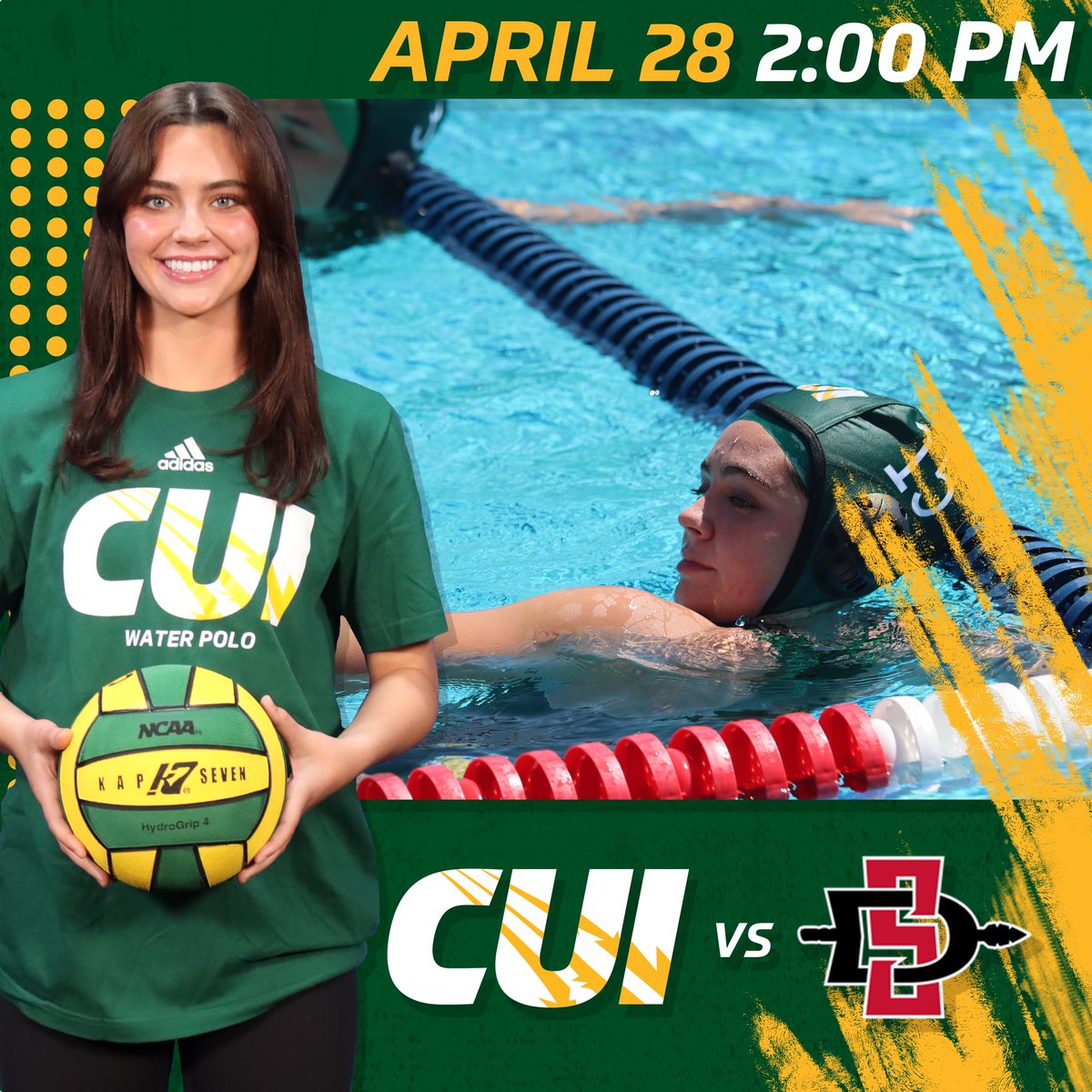 Two of our teams face San Diego State in their Conference Tournament this Friday!

First up <a href="/cuiwwp/">cuiwwp</a> is in the <a href="/GCCWP/">GCC Water Polo</a> Quarterfinals!
📍: Aztec Aquaplex 
📺: bit.ly/3ASfrlX
📊: thefosh.net/live/14722 
🎟️: bit.ly/41MIYZW
Tourney Central : bit.ly/3NlBrg8