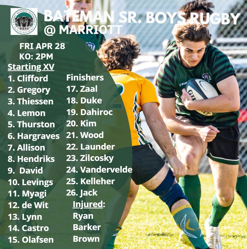 Bateman Rugby (@batemanrugby) on Twitter photo Big game for the Sr Boys today as the Wolves visit the Mariners, KO 2pm.
<a href="/AbbyNews/">Abbotsford News</a>
<a href="/AbbotsfordRFC/">Abbotsford RFC</a> Big game for the Sr Boys today as the Wolves visit the Mariners, KO 2pm.
<a href="/AbbyNews/">Abbotsford News</a>
<a href="/AbbotsfordRFC/">Abbotsford RFC</a>
