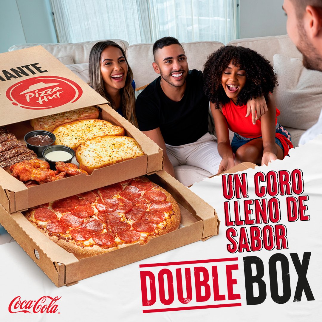 PizzaHutRD's tweet photo. El coro no está completo sin nosotros klk🤨

DOUBLE BOX a sólo RD$1,850 🍕

Disponible para Carry Out y Delivery
☎️ 809.620.2020

#PizzaHutRD #DoubleBox https://t.co/SIQlvSG5Fr