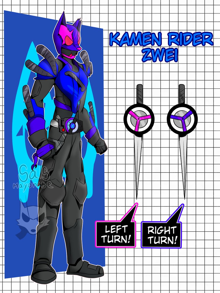 One of my strange designs kamen rider zwei, a Frankenstein