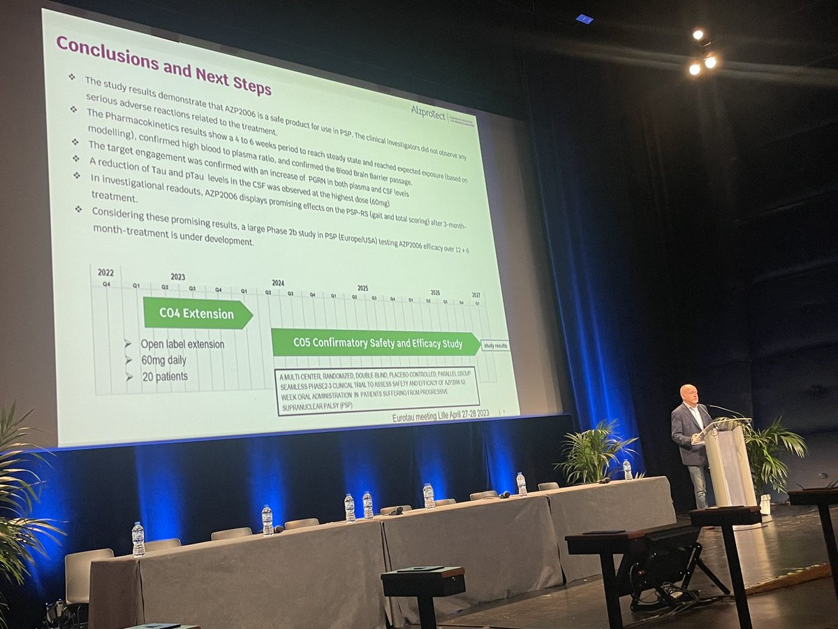 KristopheDiaz's tweet photo. Great way to close this wonderful conference #eurotau with promising results for a trial focusing on Progressive Supranuclear Palsy #AZP2006 #Alzprotect @PhilVerwaerde https://t.co/YAjZvK4Ab7