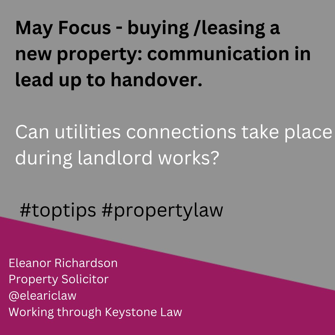 See if you can arrange for utility company’s connections to take place during the landlord’s works, so you are all ready to go when the handover takes place. #toptips #newproperty #newbuild #newpremises #propertytips #propertypurchase #propertylease