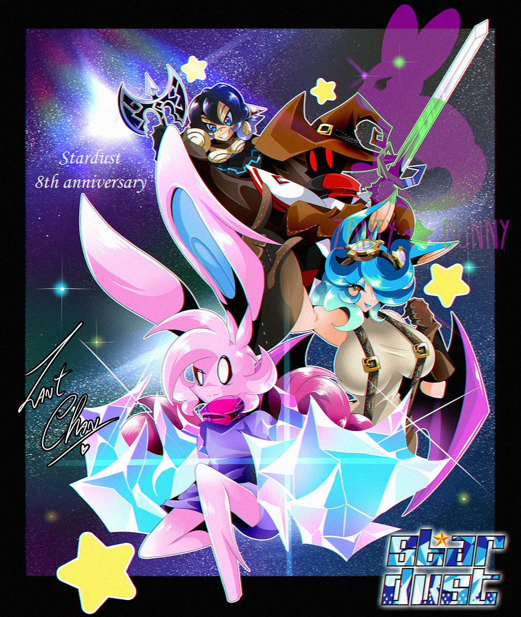 ZantyBunny's tweet photo. Today is #Stardust #Anniversary  It has been 8 years in which I have been working on this #comic with a total of 364 full color pages to date✨
 #Wallter #Celeste #Kain #Hydra #OC #zanty #bunny https://t.co/TiDY6DwPuj