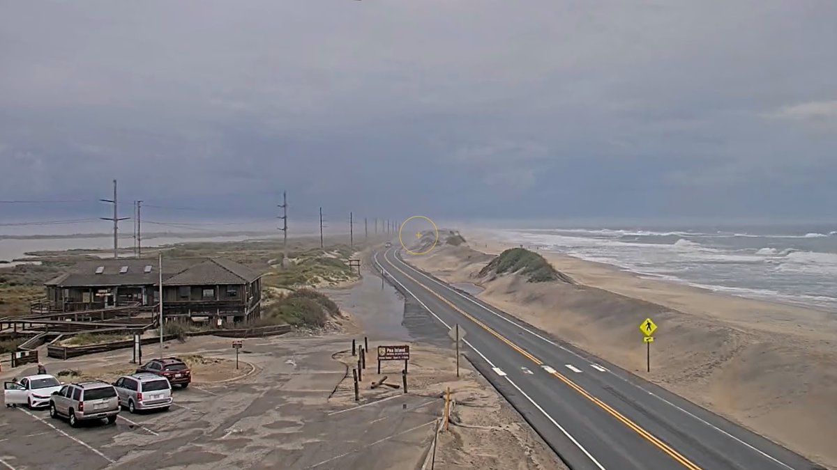 NCDOT_NC12's tweet photo. It's a stormy day on the Outer Banks, and thanks to some heavy rain and wind, there are areas of standing water and blown sand on NC12 between Oregon Inlet and Rodanthe. Please DRIVE CAREFULLY through these areas. We do NOT expect any ocean overwash from this storm at this time. https://t.co/ZMn00Hb1u8