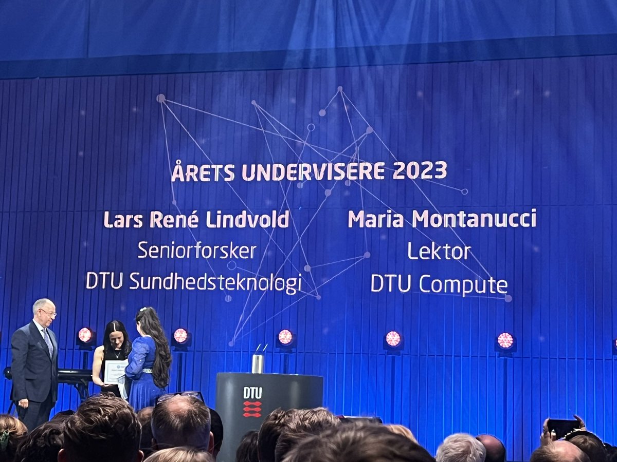 Associate Professor Maria Montanucci <a href="/DTU_Compute/">DTU Compute</a> was just announced teacher of the year 2023 - so well deserved- congratulations Maria