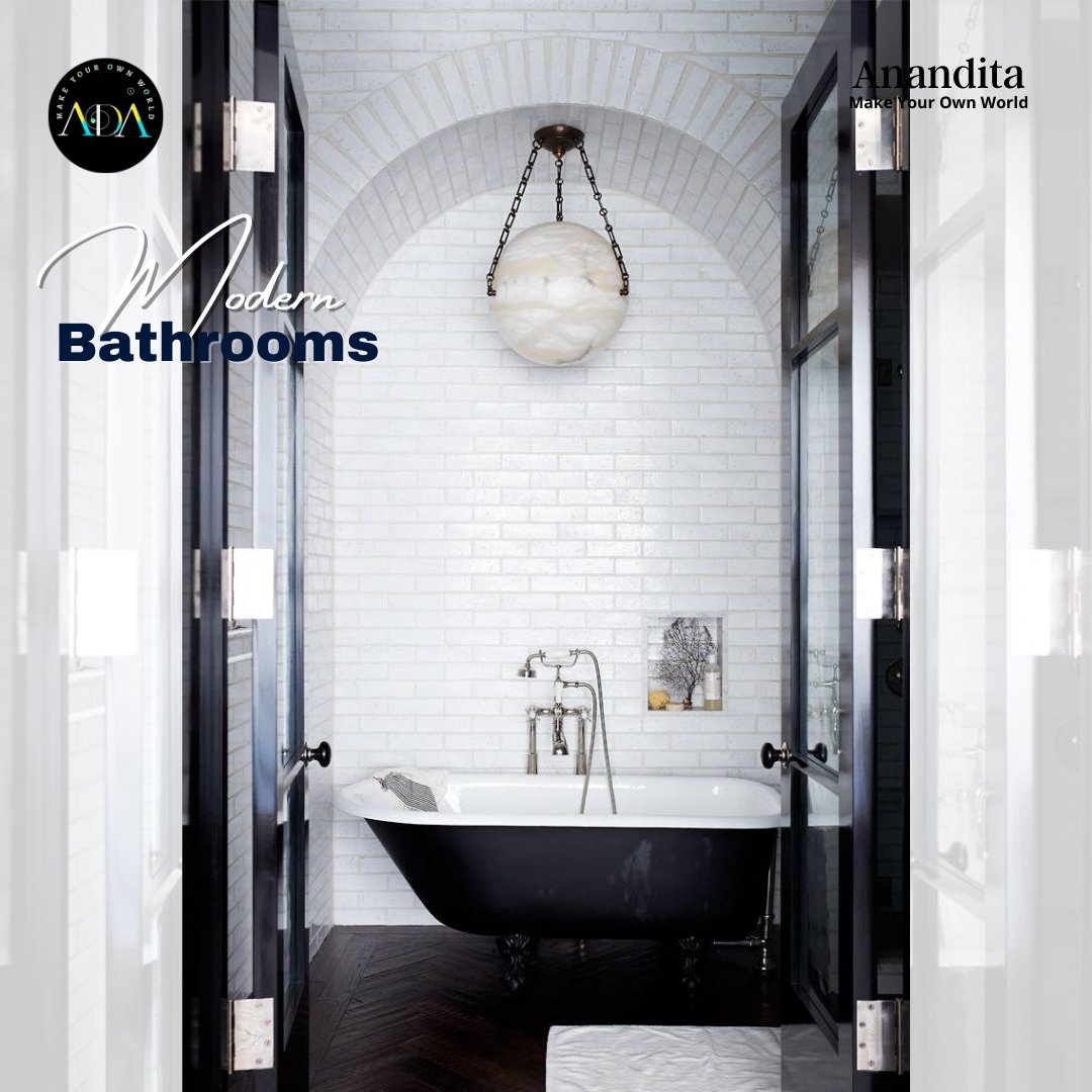 Step into the future of luxurious living with Anandita's modern bathroom designs. Experience the perfect blend of style and functionality. #Anandita #ModernBathrooms #LuxuryLiving #DesignInspiration #BathroomRemodel #InteriorDesign #BathroomDesign #ContemporaryLiving