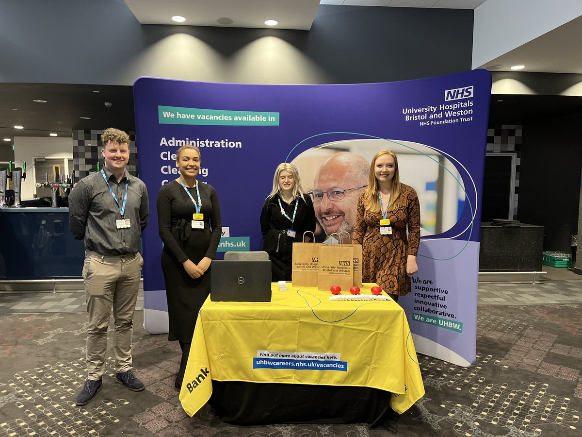 The team are down at Ashton Gate today talking all things recruitment. 

Can’t make it today? No worries, reach out to us on email to find your next career opportunity: talent@uhbw.nhs.Uk 

#recruiting #nhsjobs #proudofourpeople