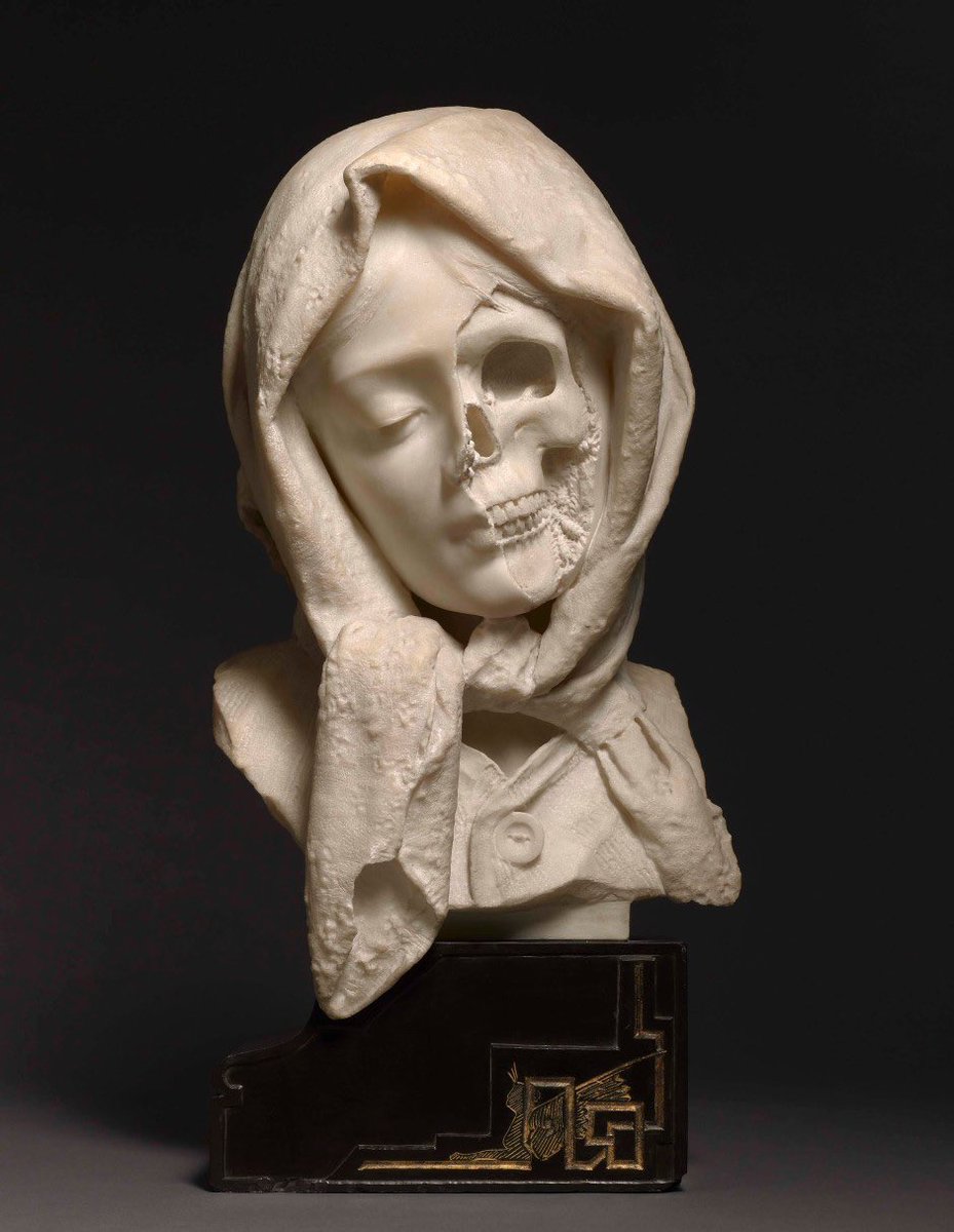 AcademiaAesthe1's tweet image. A Vanitas sculpture, late 19th Century