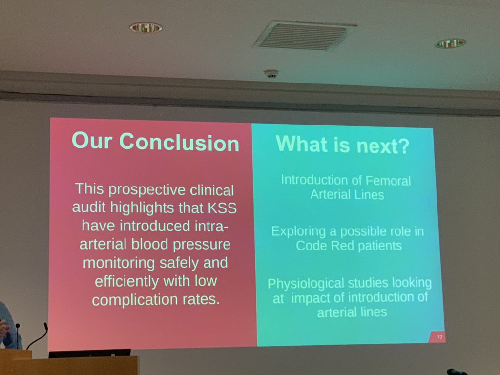 Pre-Hospital Arterial Lines @airambulancekss safe and efficient. Scene time increased by only 1 minute. Low rate of complications. @GreenhalghRob #Retrieval2023 @_retrieval