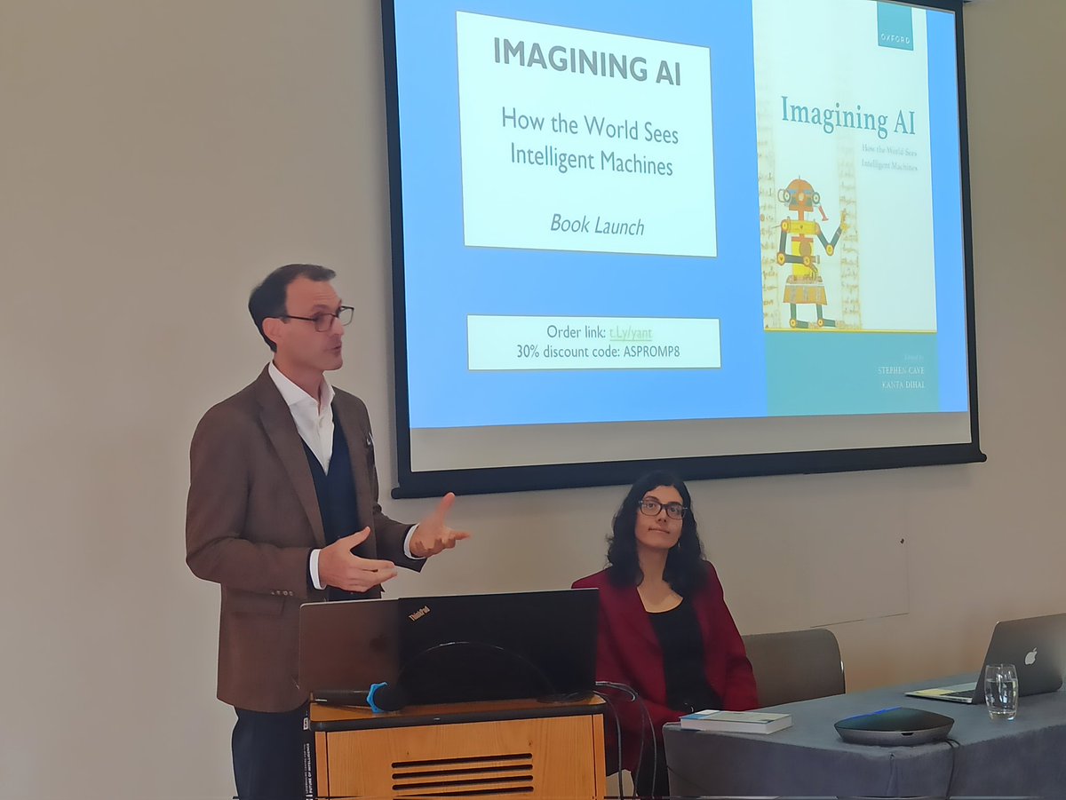 The final panel for our conference on 'Imagining AI: How the World Sees Intelligent Machines' book launch! @stephenjcave @DrDihal #booklaunch #desirableAI #ManyWorldsofAI