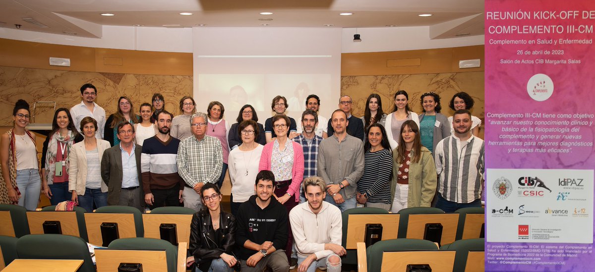 CIB_CSIC's tweet image. El 26 de abril, el consorcio COMPLEMENTO 3-CM celebró su reunión oficial de lanzamiento en el @CIB_CSIC con la participación de todos los grupos de investigación y clínicos implicados y representantes de las empresas asociadas Abvance y Secugen.