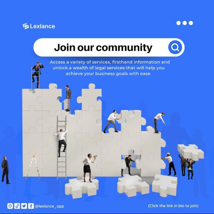 Lexlance_app's tweet photo. Join our community today! Our team is building innovative solutions to simplify legal processes and improve access to justice. Join now to stay updated and be a part of the change. #legaltech #innovation #accessjustice https://t.co/PewJyMAh8j