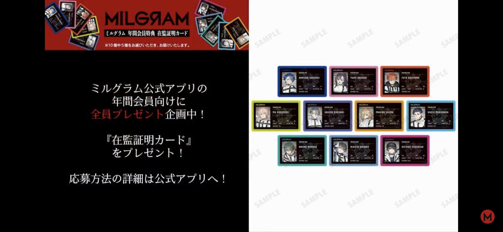 ミルグラム MILGRAM ハルカ 在監証明カード ミルグラム MILGRAM ハルカ 在監証明カード