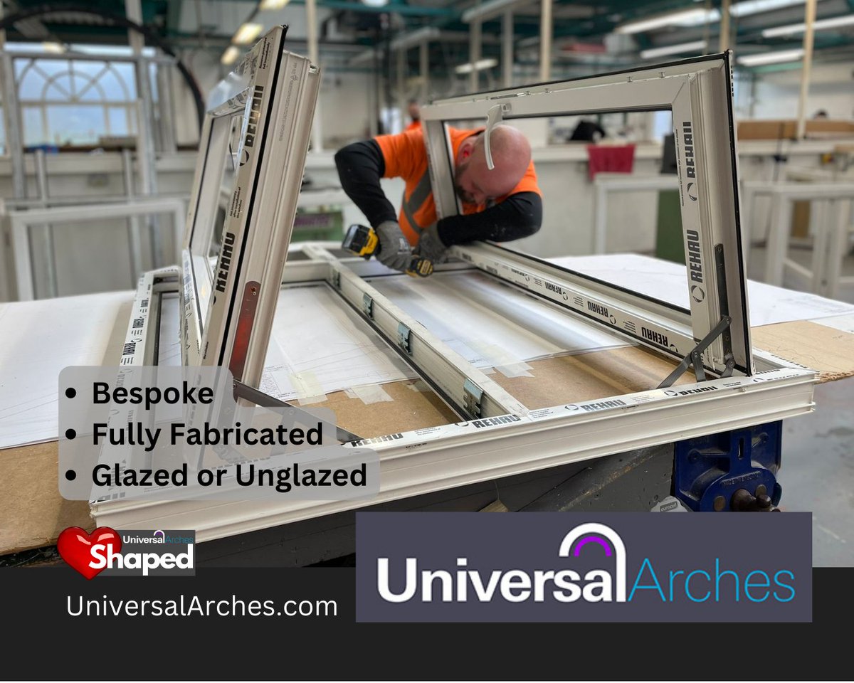 Fabrication Support ☑️
“Making Difficult Simple!” - If you're looking for shaped fully fabricated windows &amp; doors, #UniversalArches manufacture &amp; deliver them nationwide. Full CAD Support, Glazed or Unglazed with over 29 Years Experience.
Learn more at  bit.ly/FullyFabricated 👍