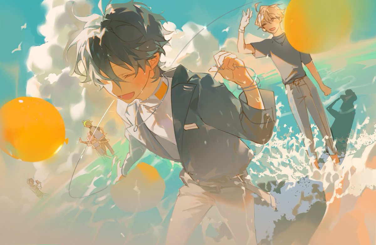 zzhehehezz's tweet photo. 앙상블스타즈!!(@enstars2_KR) 프리티 5 (카게히라 미카, 나루카미 아라시) 일러스트 작업했습니다. 
바캉스만큼 즐거움 가득한 SURPRISE 캠페인 많이 즐겨주세요~
#앙상블스타즈
#앙상블스타즈_SurprisingThanks https://t.co/8sDRf2Bbmi