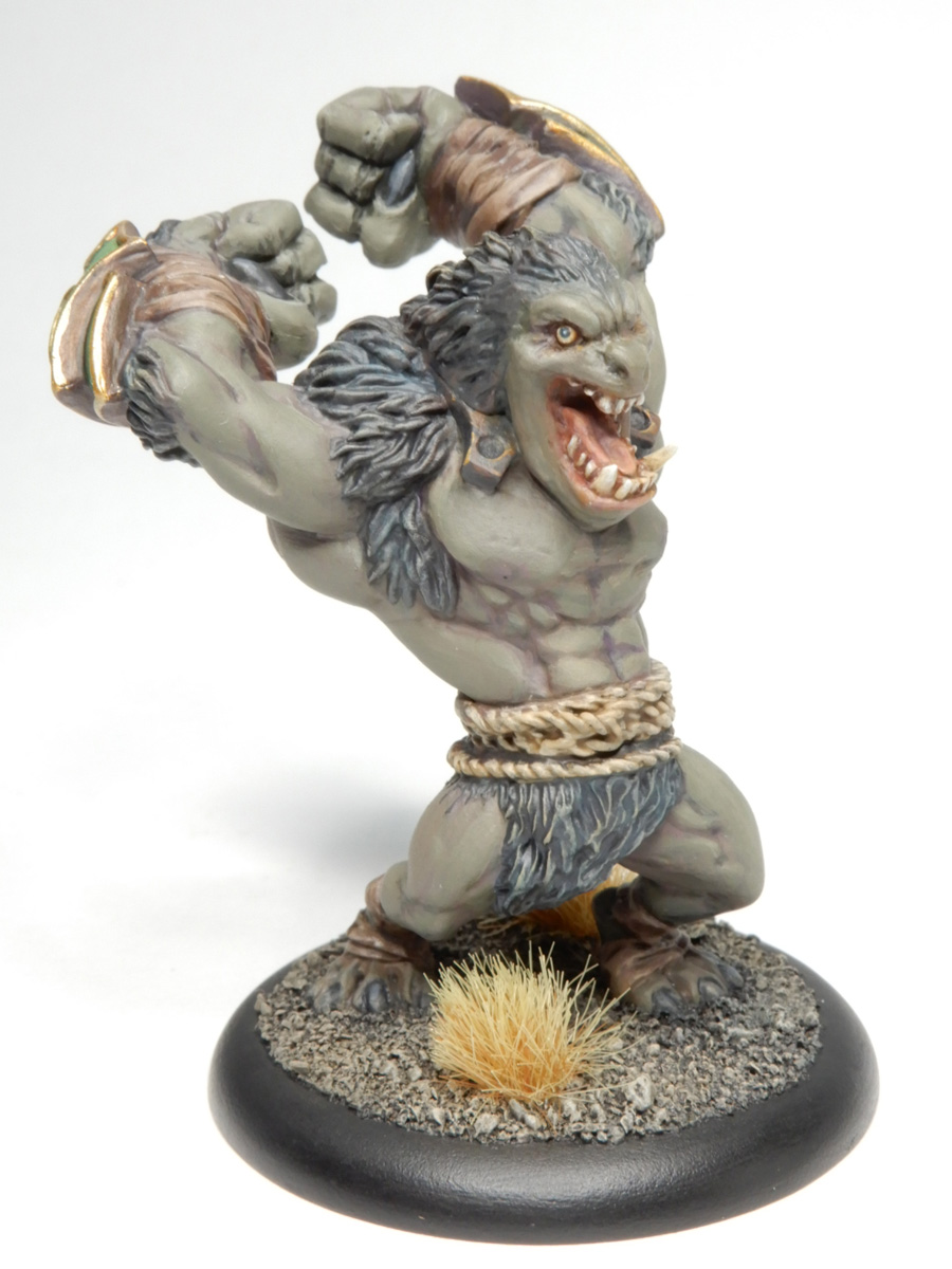 yonamo_n's tweet image. プライヴァティアープレスのゴラックスを塗りました。サークルバトルグループ箱に入っている謎プラ版です。
#春のペイントまつり2023 
#privateerpress #hordes #ミニチュアペイント