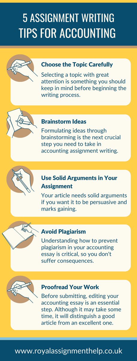 RoyalassignHelp's tweet image. This infographic provides a comprehensive guide to help accounting students excel in their writing assignments. If you&apos;re seeking to improve your skills, this infographic is a valuable resource.
#accountingtips #assignmentwritingtips #accountingassignmenthelp #assignmentwriting