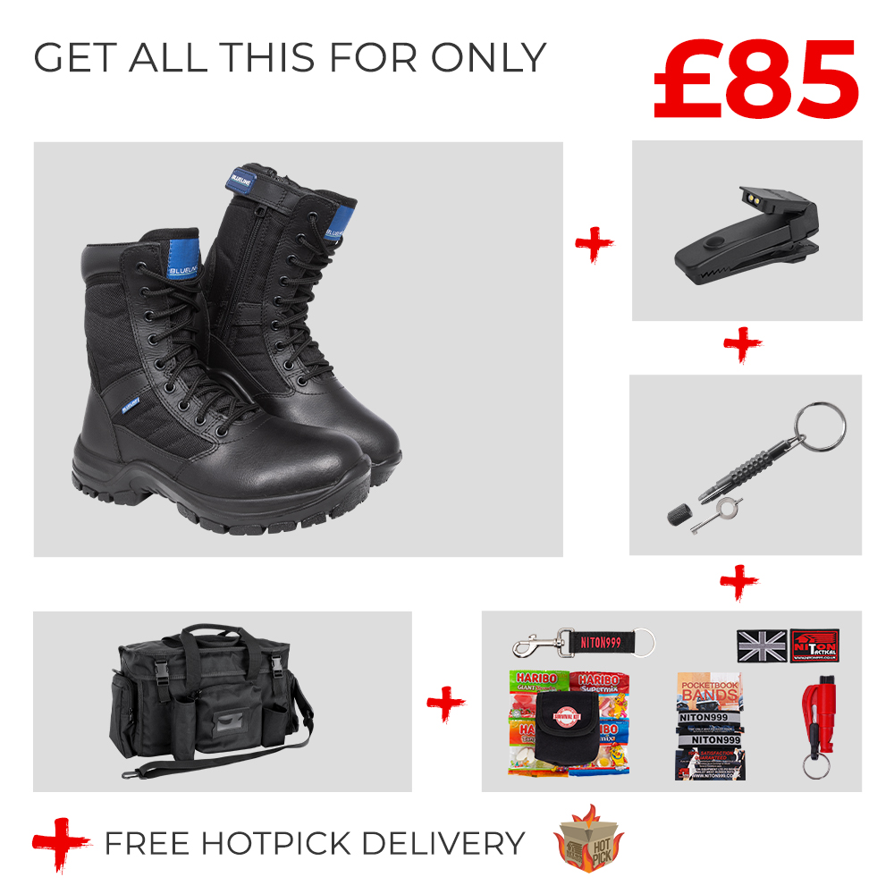 💥 Amazing Blueline &amp; Niton Tactical Bundle 💥

This bundle is worth over £165🔥
Get all this for only £85, plus FREE P&amp;P
niton999.co.uk/special-offers…

#Niton999 #patrolgear #Blueline #tacticalgear #policegear #freedelivery #dealalert #patrolboots #patrolbag #cuffkey #patrolkit