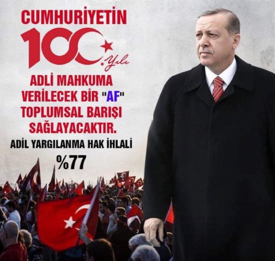Cumhuriyetimizin 100.yılına AF yakışır 

Reis Milyonlar Af müjdesi bekliyor 🇹🇷🇹🇷🇹🇷 

SnErdoğan KHKAffı

<a href="/RTErdogan/">Recep Tayyip Erdoğan</a> <a href="/Akparti/">AK Parti</a> <a href="/iletisim/">T.C. İletişim Başkanlığı</a> <a href="/bybekirbozdag/">Bekir  Bozdağ</a> <a href="/dbdevletbahceli/">Devlet Bahçeli</a> <a href="/MHP_Bilgi/">MHP</a>