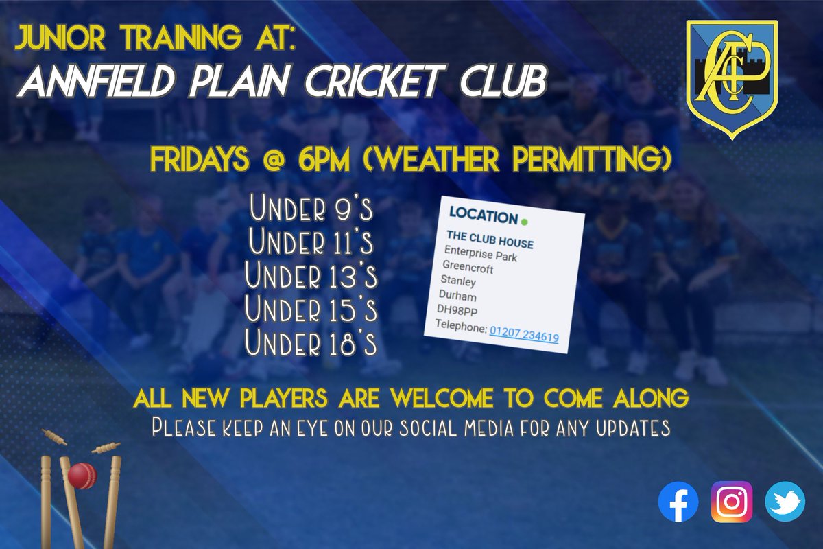 Tonights U13's fixture against <a href="/Greenside_CC/">Greenside CC</a> and all of our junior coaching have been cancelled as the field is soaking wet 🙈 Enjoy your evening everyone and hopefully the weather will pick up very soon 🌞🤞