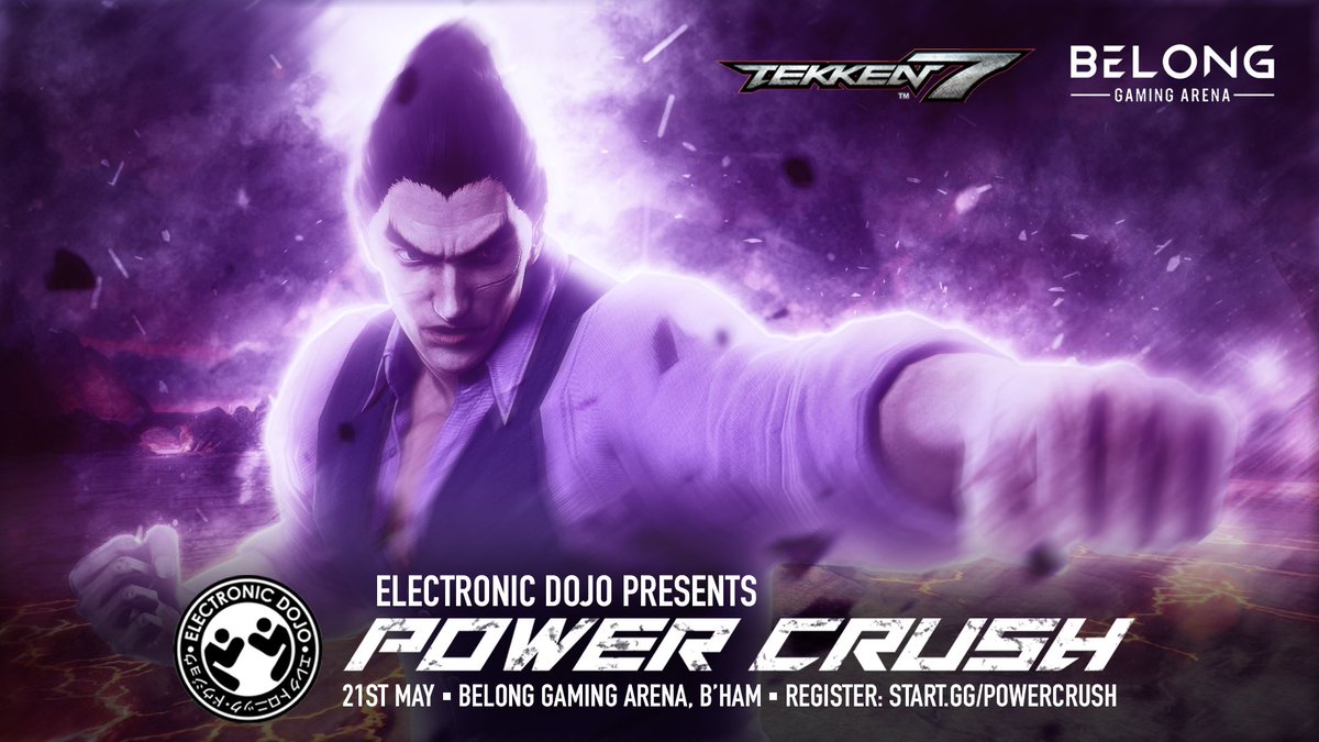 It’s been a while and TWT season is back so get ready for the next battle!

Electronic Dojo presents Power Crush! Sunday 21st May at <a href="/BelongBhamNewSt/">Belong Birmingham Bruisers</a> 

More info: start.gg/powercrush

Register today! 🔥 #tekken #TWT2023