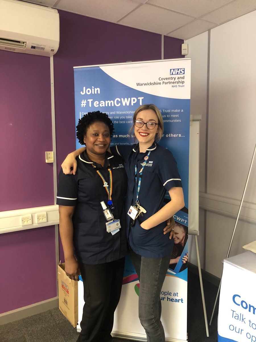 fakerach's tweet photo. Two happy ward managers recruiting nurses @CWPT_NHS recruitment open day. https://t.co/dF1dMAdrmA