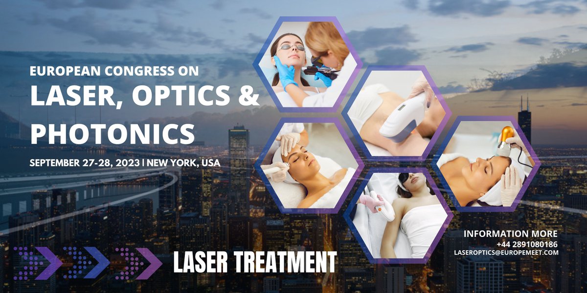 #LaserOptics2023 conference provides an opportunity to meet and greet researchers and to share their knowledge and experiences in their fields.
It's going to be on September 27-28, 2023 in New York, USA. Join us and explore!

#LaserOptics #Photonics #Conference