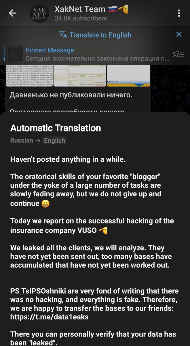 Cyberknow20's tweet photo. #xaknet team, have once again allegedly breached and leaked data from a #Ukraine company - They continue to target large data sets such as insurance companies
#cybersecurity #infosec #RussiaUkraineWar️ #UkraineRussiaWar️ https://t.co/CEIm5Gd2dc