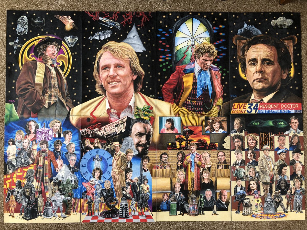 ConnorJAdkins's tweet image. Doctor Who, 1963-2010.

#DoctorWho #WilliamHartnell #PatrickTroughton #JonPertwee #TomBaker #PeterDavison #ColinBaker #SylvesterMcCoy #PaulMcGann #ChristooherEccleston #DavidTennant #DWArtistClub #DoctorWhoFanArt