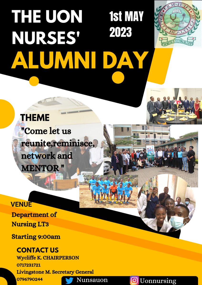 NUNSA Alumni Day is fast approaching, all systems are set, and guests have confirmed their attendance.
 UoN Nursing School Alumni who have not yet confirmed your attendance, kindly do so in this link: docs.google.com/forms/d/e/1FAI…