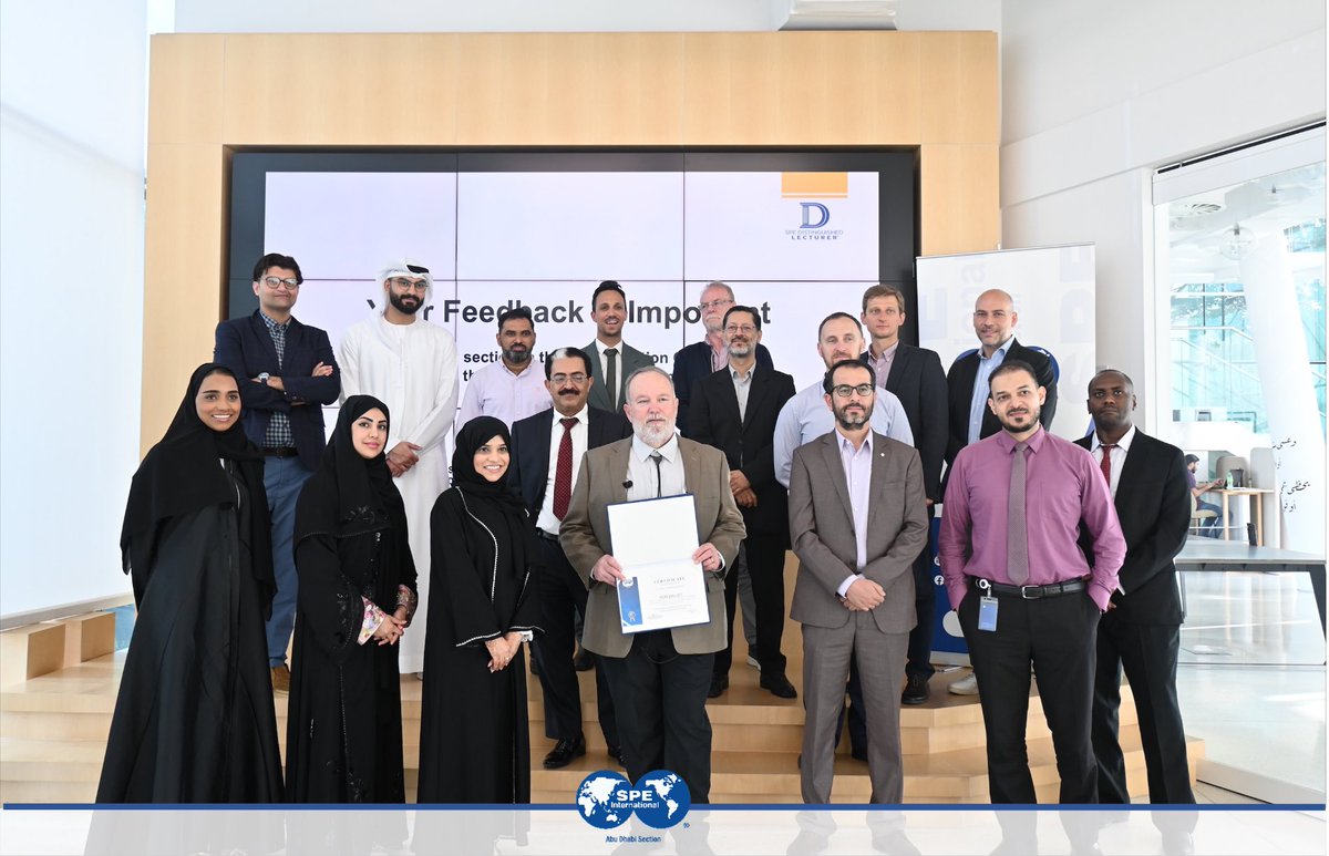 speabudhabi's tweet photo. SPE Abu Dhabi Section organized successfully the SPE distinguished lecture which was presented by Mr. Ron Balliet  He is a Halliburton  Global Product Champion for Magnetic Resonance and based in Houston, USA. 
#WeAreSPE #SPEDL #ThinkSPE #SPEAbuDhabi https://t.co/IR2qYVaXFD