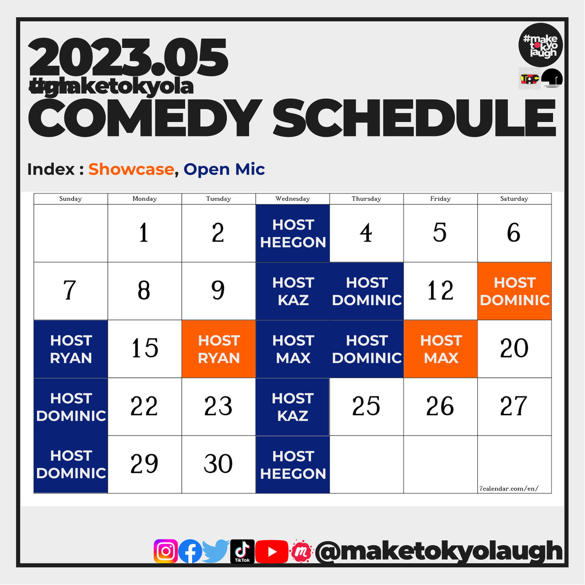 tokyo_comedy's tweet photo. May Funnies Is Here - Get Ready for the Best Comedy Show in Tokyo!
Get your tickets to #maketokyolaugh's Comedy Show Schedule this May for a night of laughs and lightning-quick comedic wit at its finest!
#standup #comedy #japan #tokyo #gaijin #nightlife #party #お笑い #英語 https://t.co/PqTv8cJi6x