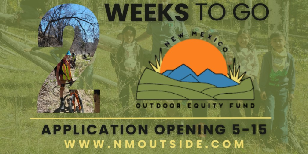 NMoutdoorrec's tweet photo. The 2023 New Mexico Outdoor Equity Fund application opens in two weeks, on May 15th! Share this post with organizations, schools, or municipalities working on getting kids outside or running outdoor youth programs.

#OutdoorEquityFund #EquityFundFriday#NMOutdoorRec #OutdoorAccess https://t.co/0iVN63p7CI