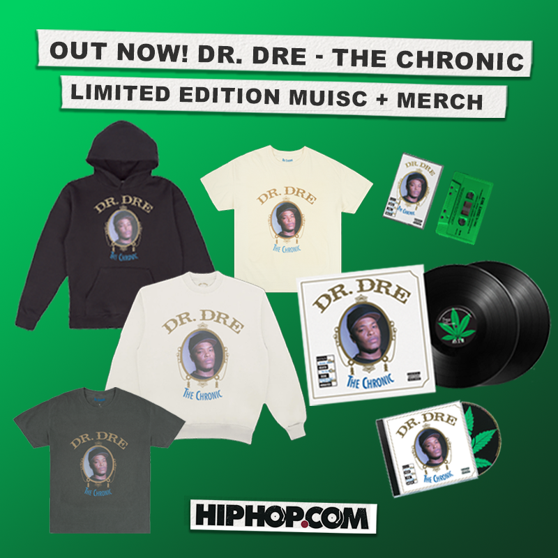 hiphopdotcom's tweet photo. OUT NOW! Dr. Dre - The Chronic

Dr. Dre’s legendary debut solo album The Chronic is out now on digitally remastered vinyl, CD and cassette.

Also available, exclusive merch and bundles on the store now!

Explore now >> https://t.co/IbFWKBzB6j https://t.co/wbygnIIajj