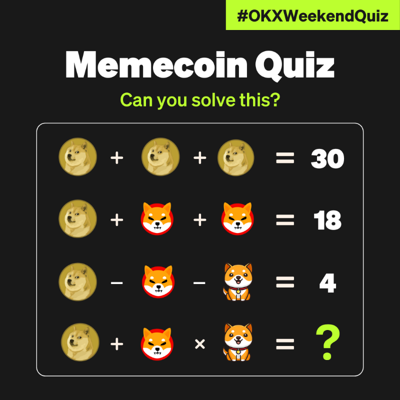 okx's tweet photo. #OKXWeekendQuiz: Our #memecoin quiz is back 🐶

Participate to win up to 120 USDT 💰

To enter:
1️⃣ Follow + Like + RT
2️⃣ Comment the answer &amp; @ 2 friends
3️⃣ Fill ⤵️