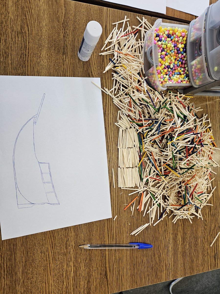 A student activity for students studying The Age of Exploration and Technological Changes. Students receive a page, a pen, matchsticks, Styrofoam balls, and coloured paper. Their task: they have to make a tactile diagram of a caravel #jchist #jchistory