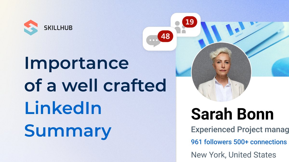Skillhubcom's tweet photo. If you've just heard the term 'LinkedIn summary' for the first time, it means the about section on your LinkedIn profile.
This is a crucial section on your profile that needs maximum optimization because of the kind of impact it has on your profile👉 https://t.co/rCtMyQSObT https://t.co/uhk37GFjhZ