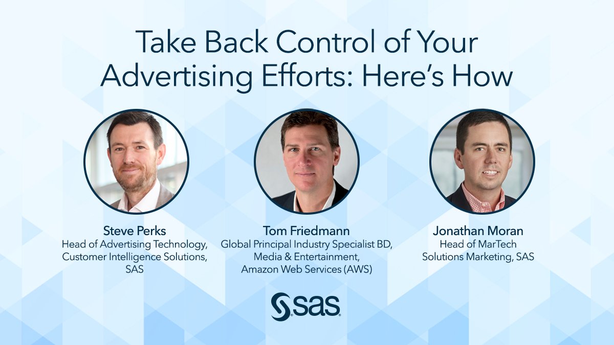 FAST. VOD. Oh, my! SAS' Steve Perks and Jonathan Moran and Tom Friedmann of <a href="/awscloud/">Amazon Web Services</a> will discuss how data can help you connect and engage with hard-to-define audiences. Register to join us on May 18.  2.sas.com/6014OODbq
<a href="/AWS_Partners/">AWS Partner Network</a> #adtech