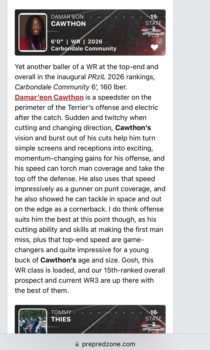 I am more than honored to be ranked 3rd in my position and 15th in the state of Illinois😌!!! Thank you
<a href="/JB2680/">Coach Bradley</a> <a href="/PrepRedzoneIL/">Prep Redzone Illinois</a> <a href="/OJW_Scouting/">Oliver James West</a>